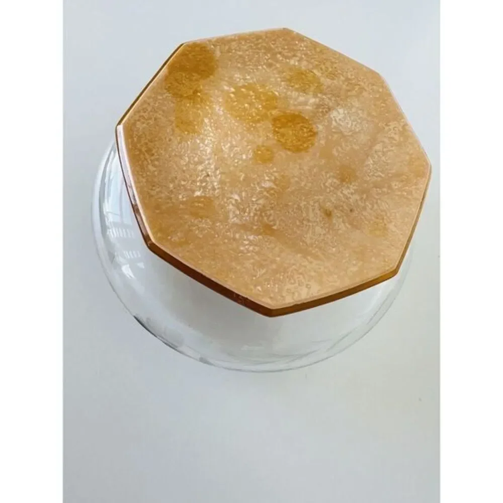 Vintage Art Deco Glass Powder Octagon Celluloid Lidded‎ Jar La Parisienne France